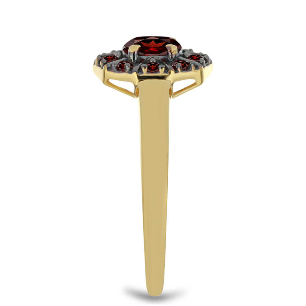 Inel din Argint 925 Placat cu Aur ( 2.19 grame ) cu Granat Barton 0.74 Carate