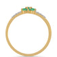 Inel din Argint 925 Placat cu Aur ( 1.44 grame ) cu Smarald Brazilian și Zircon Alb 0.41 Carate