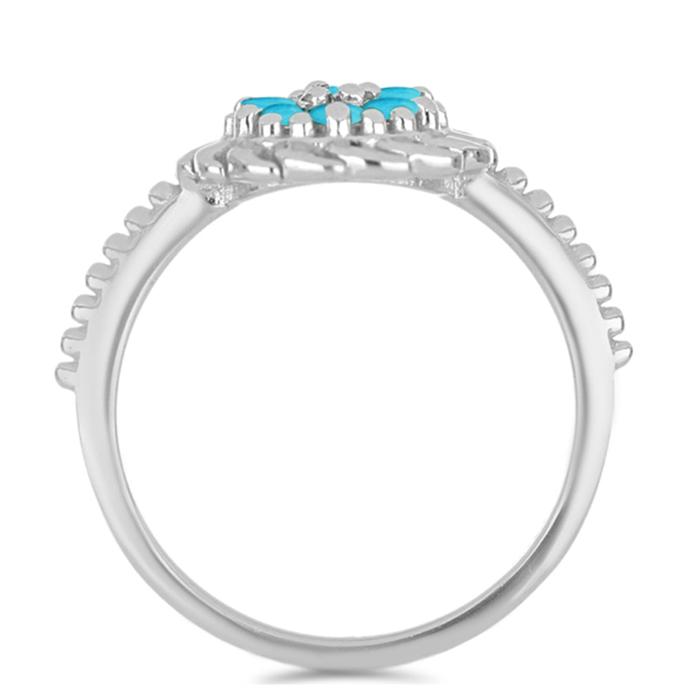 Inel din Argint 925 ( 2.56 grame ) cu Turcoaz ”Frumoasa Adormită” 0.26 Carate 2 