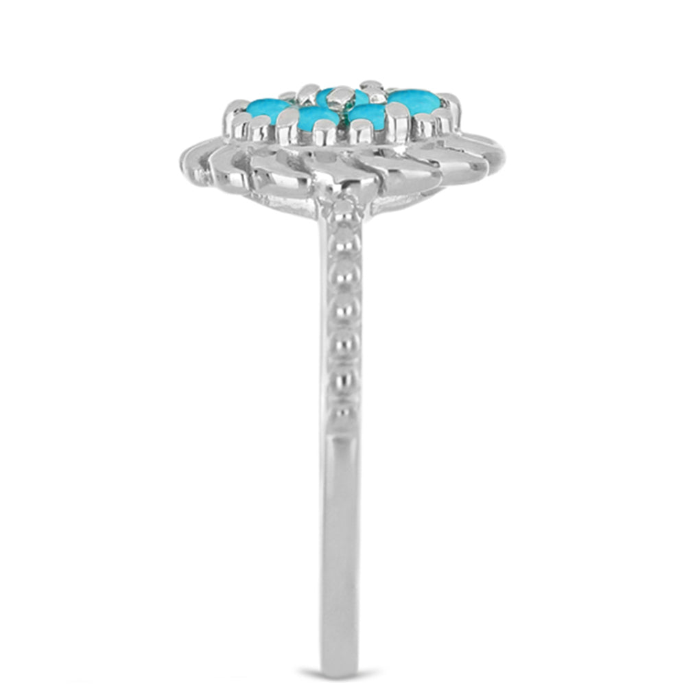 Inel din Argint 925 ( 2.56 grame ) cu Turcoaz ”Frumoasa Adormită” 0.26 Carate 4 