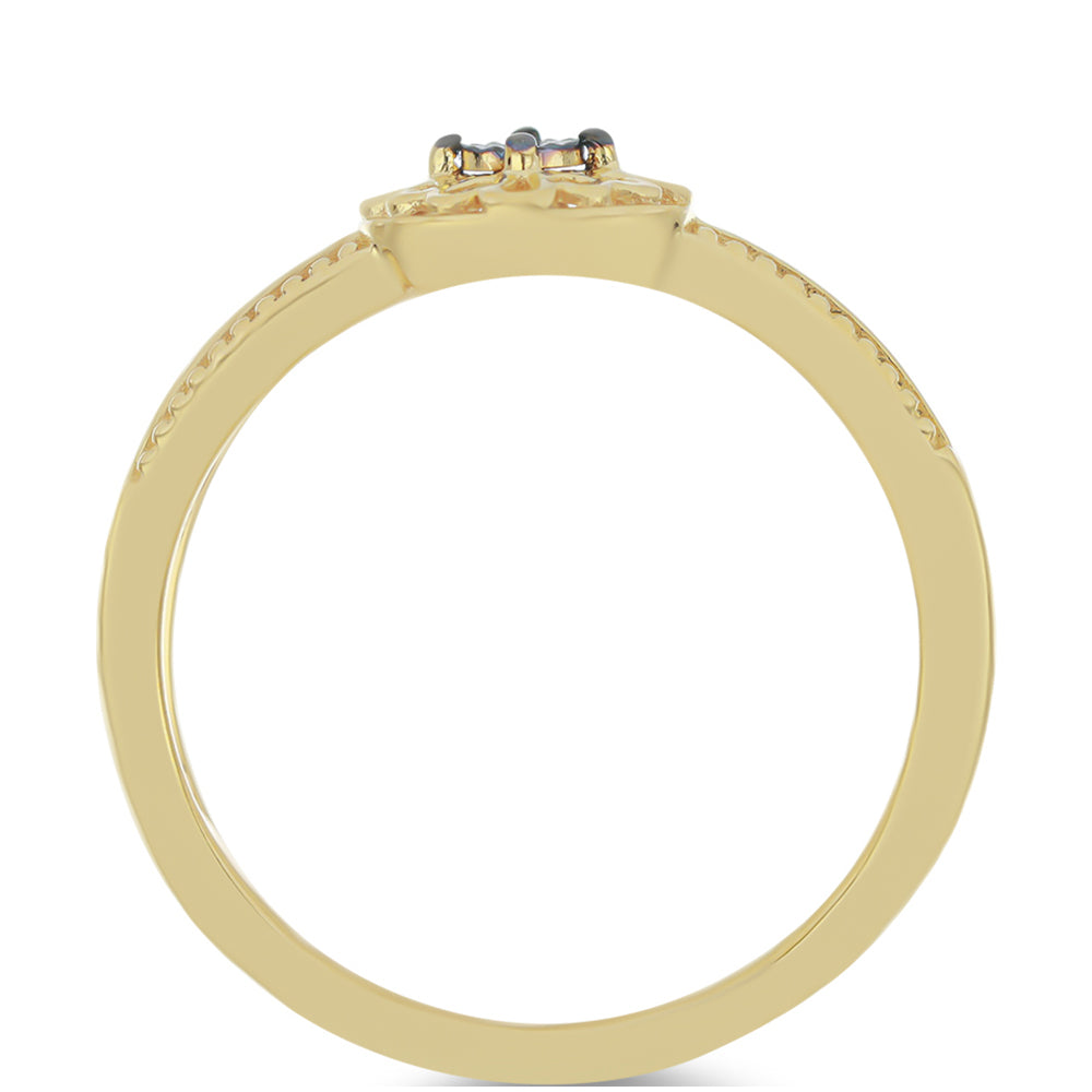 Inel din Argint 925 Placat cu Aur ( 2.05 grame ) cu Diamant Verde 0.01 Carate