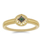 Inel din Argint 925 Placat cu Aur ( 2.05 grame ) cu Diamant Verde 0.01 Carate