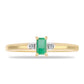 Inel din Argint 925 Placat cu Aur ( 2.09 grame ) cu Smarald Brazilian și Zircon Alb 0.3 Carate