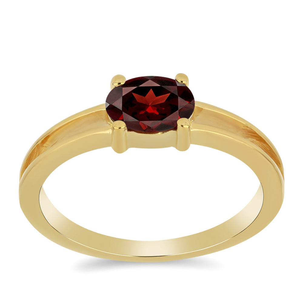 Inel din Argint 925 Placat cu Aur ( 2.25 grame ) cu Granat Barton 0.92 Carate