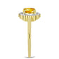 Inel din Argint 925 Placat cu Aur ( 2.19 grame ) cu Citrin Ural și Zircon Alb 1.01 Carate