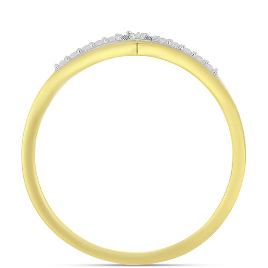 Inel din Argint 925 Placat cu Aur ( 1.84 grame ) cu Diamant Alb 0.02 Carate