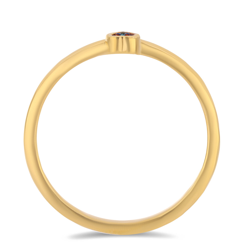 Inel din Argint 925 Placat cu Aur ( 1.45 grame ) cu Diamant Albastru 0.02 Carate