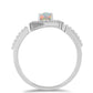 Inel din Argint 925 ( 2.31 grame ) cu Opal Etiopian Lega Dembi și Zircon Alb 0.31 Carate
