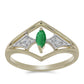 Inel din Argint 925 Placat cu Aur ( 2.69 grame ) cu Smarald Brazilian și Zircon Alb Natural 0.3 Carate