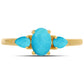 Inel din Argint 925 Placat cu Aur ( 2.07 grame ) cu Turcoaz ”Frumoasa Adormită” 1.05 Carate