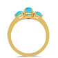 Inel din Argint 925 Placat cu Aur ( 2.07 grame ) cu Turcoaz ”Frumoasa Adormită” 1.05 Carate