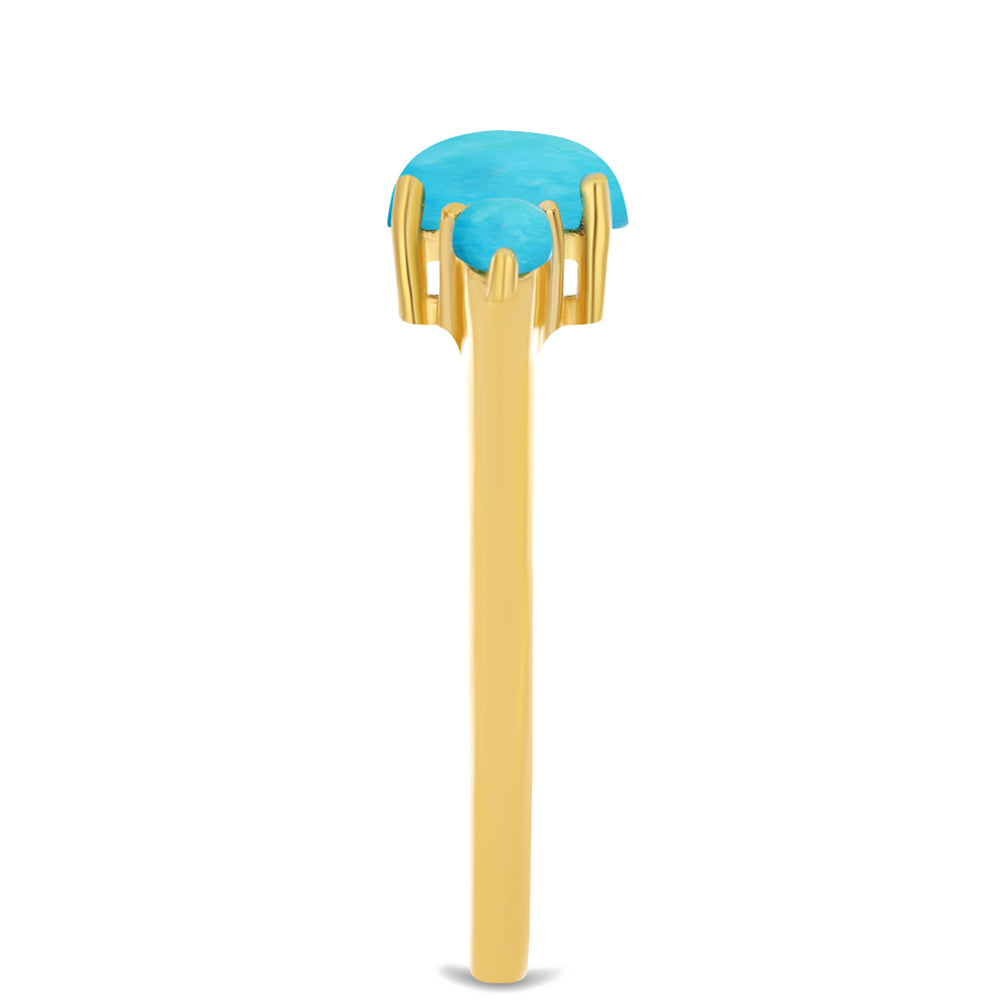 Inel din Argint 925 Placat cu Aur ( 2.07 grame ) cu Turcoaz ”Frumoasa Adormită” 1.05 Carate 4 