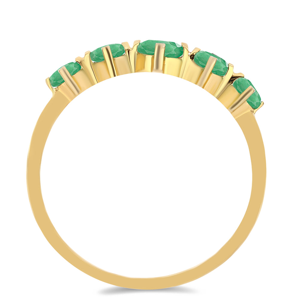 Inel din Argint 925 Placat cu Aur ( 1.46 grame ) cu Smarald Brazilian 0.67 Carate 2 