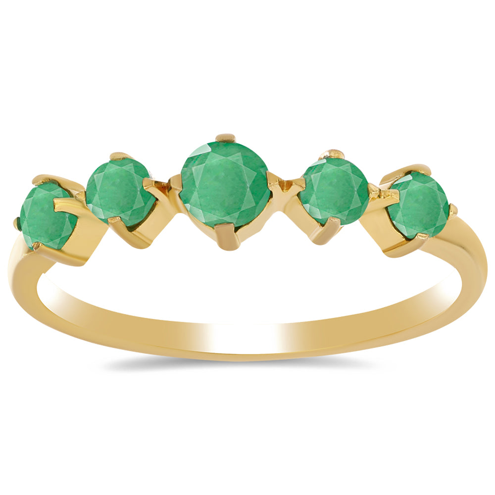 Inel din Argint 925 Placat cu Aur ( 1.46 grame ) cu Smarald Brazilian 0.67 Carate