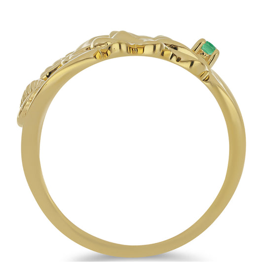 Inel din Argint 925 Placat cu Aur ( 4.01 grame ) cu Smarald Brazilian 0.04 Carate