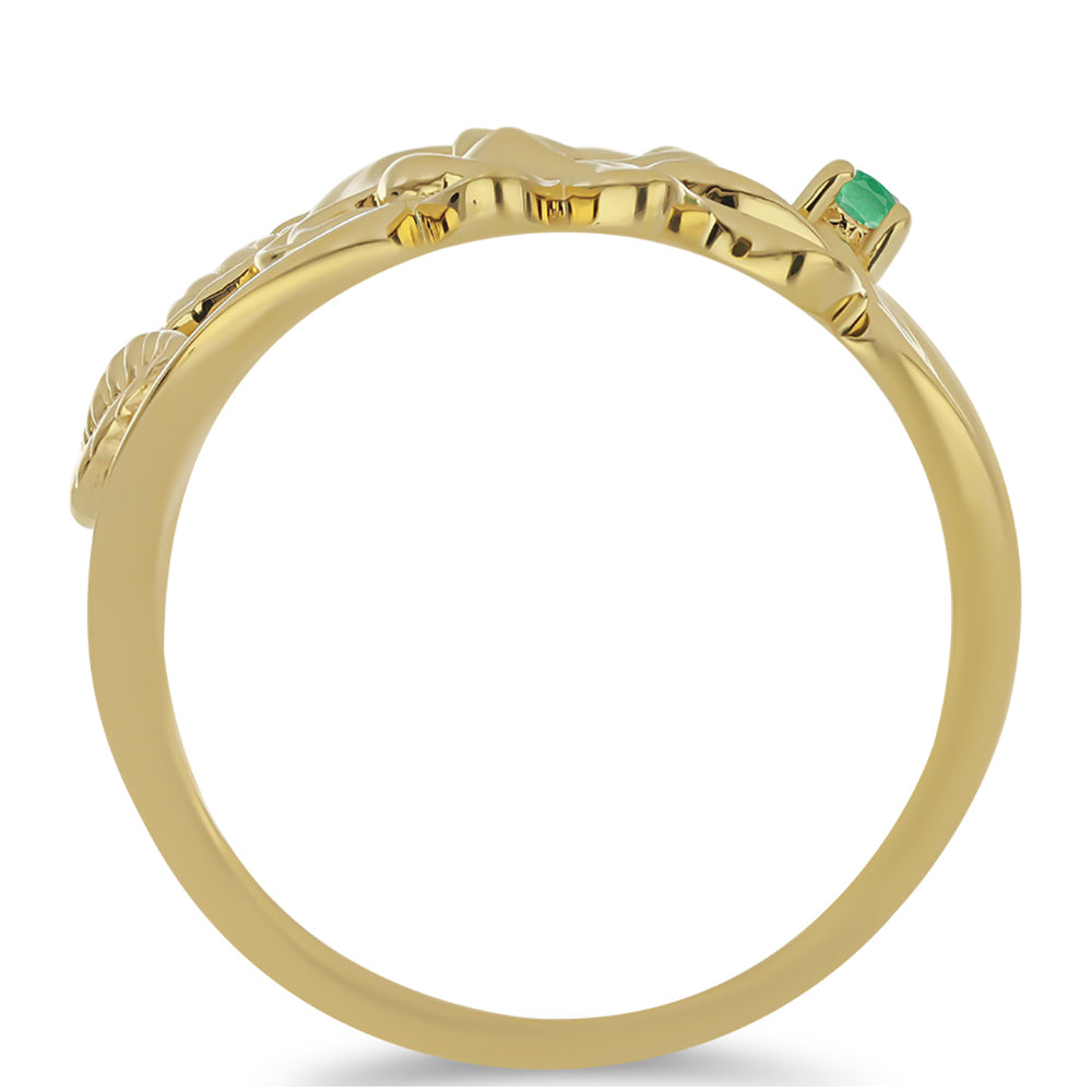 Inel din Argint 925 Placat cu Aur ( 3.8 grame ) cu Smarald Brazilian 0.04 Carate