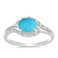 Inel din Argint 925 ( 2.15 grame ) cu Turcoaz ”Frumoasa Adormită” și Zircon Alb 1.17 Carate