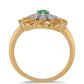 Inel din Argint 925 Placat cu Aur ( 3.37 grame ) cu Smarald Brazilian și Zircon Alb 0.26 Carate