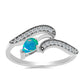 Inel din Argint 925 ( 2.34 grame ) cu Opal Etiopian și Zircon Alb 0.49 Carate