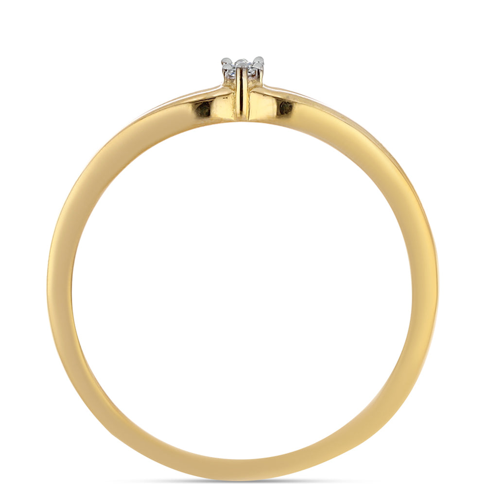 Inel din Argint 925 Placat cu Aur ( 2.25 grame ) cu Diamant Alb 0.02 Carate 2 