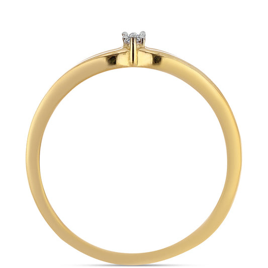 Inel din Argint 925 Placat cu Aur ( 2.25 grame ) cu Diamant Alb 0.02 Carate