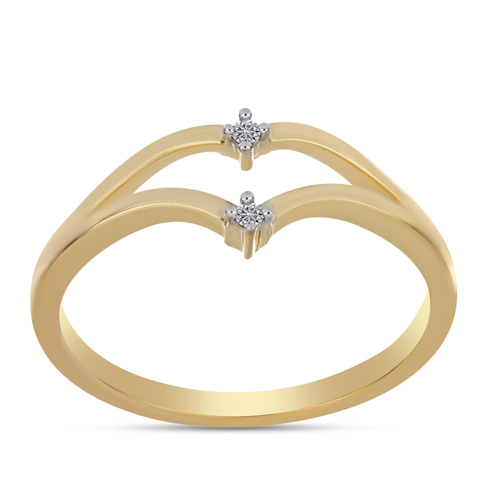 Inel din Argint 925 Placat cu Aur ( 2.25 grame ) cu Diamant Alb 0.02 Carate 3 