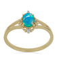 Inel din Argint 925 Placat cu Aur ( 2.3 grame ) cu Opal Etiopian și Zircon Alb 0.51 Carate
