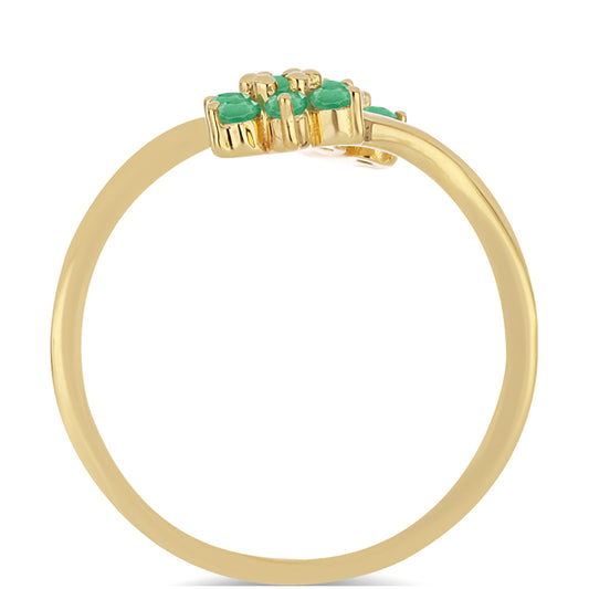 Inel din Argint 925 Placat cu Aur ( 2.45 grame ) cu Smarald Brazilian 0.58 Carate