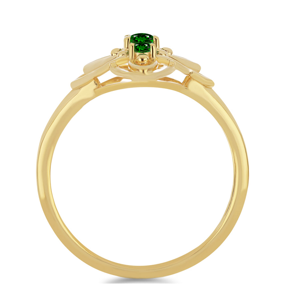 Inel din Argint 925 Placat cu Aur ( 3.06 grame ) cu Cromdiopsid 0.34 Carate