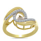 Inel din Argint 925 Placat cu Aur ( 3.9 grame ) cu Diamant Alb și Zircon Alb 0.31 Carate