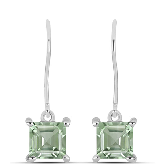Cercei din Argint 925 ( 1.74 grame ) cu Ametist Verde 2.39 Carate