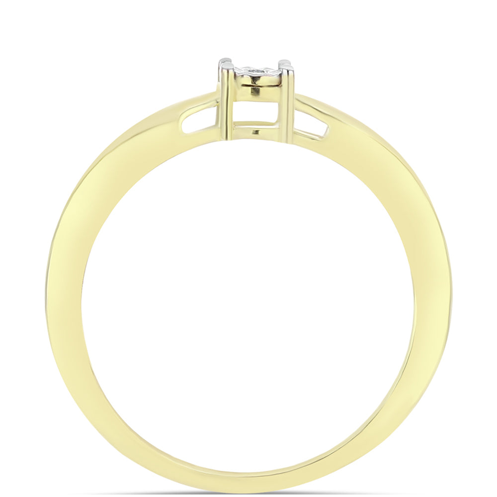 Inel din Argint 925 Placat cu Aur ( 2.22 grame ) cu Diamant Alb 0.01 Carate