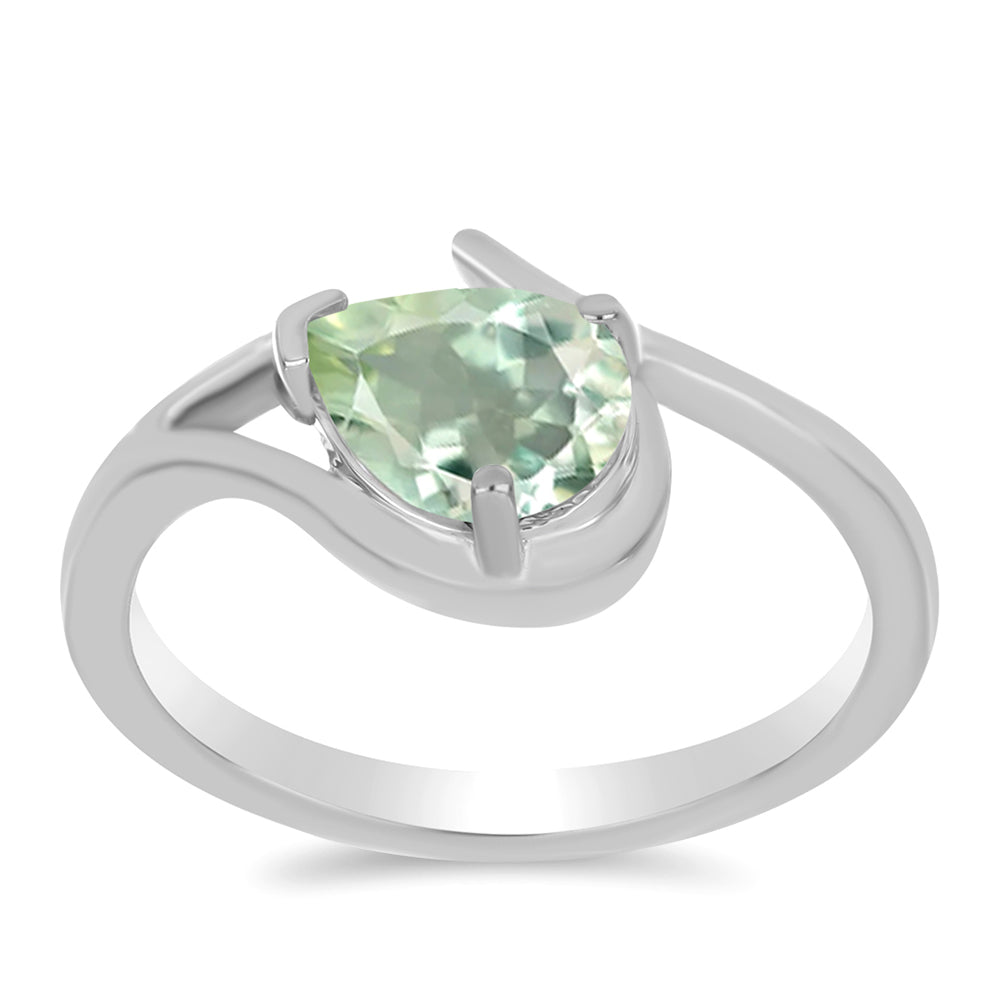Inel din Argint 925 ( 2.59 grame ) cu Ametist Verde 1.01 Carate 3 