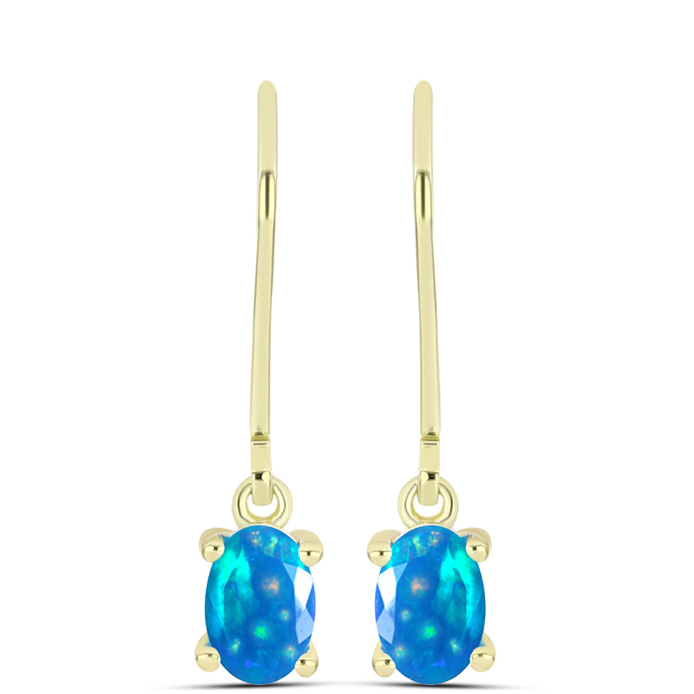 Cercei din Argint 925 Placat cu Aur ( 1.44 grame ) cu Opal Etiopian ”Paradis” 0.59 Carate 1 