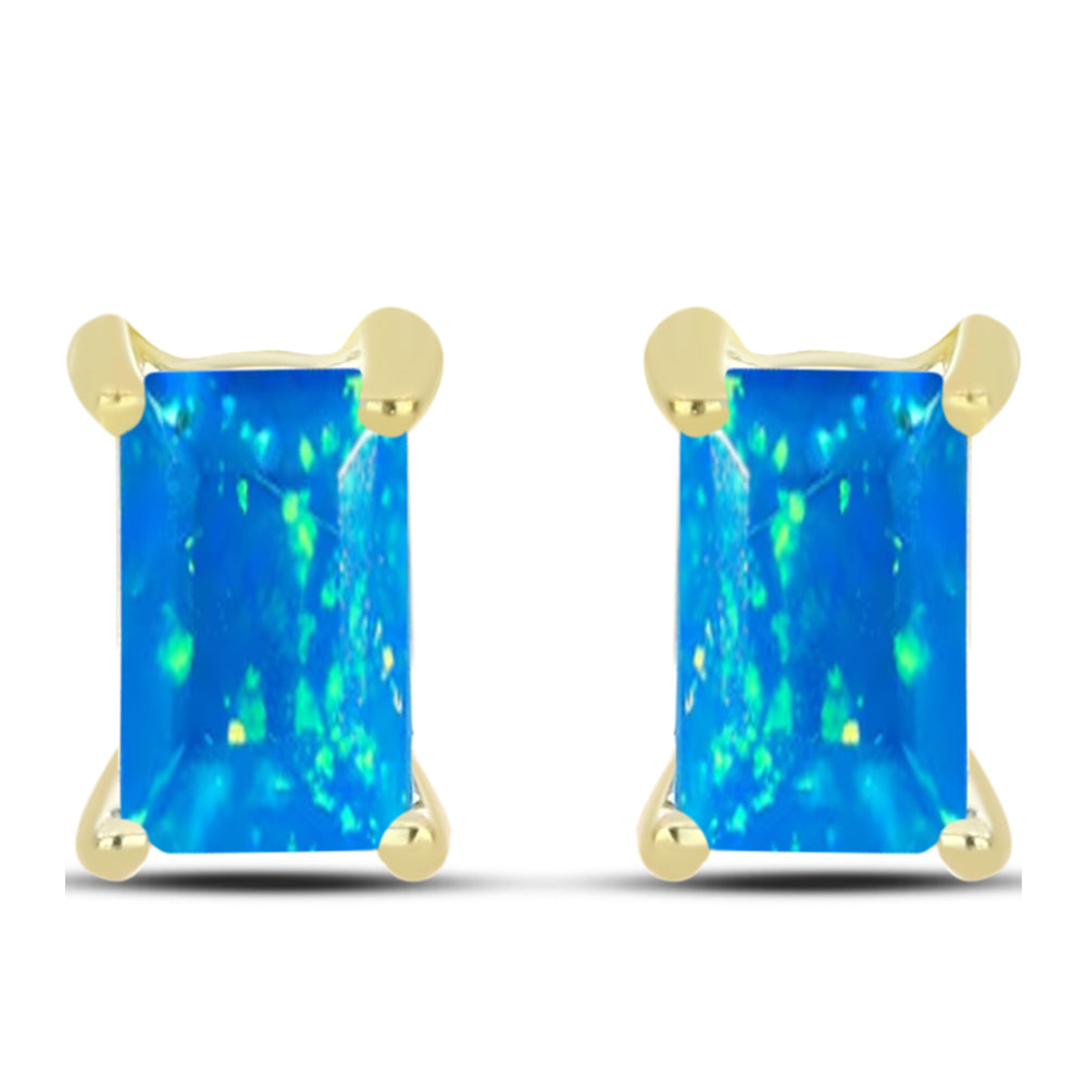 Cercei din Argint 925 Placat cu Aur ( 1.14 grame ) cu Opal Etiopian ”Paradis” 0.37 Carate 1 