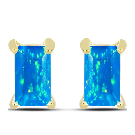 Cercei din Argint 925 Placat cu Aur ( 1.14 grame ) cu Opal Etiopian ”Paradis” 0.37 Carate