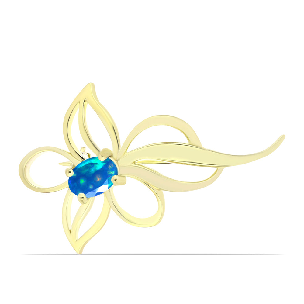 Broşă din Argint 925 Placat cu Aur ( 3.57 grame ) cu Opal Etiopian ”Paradis” 0.47 Carate