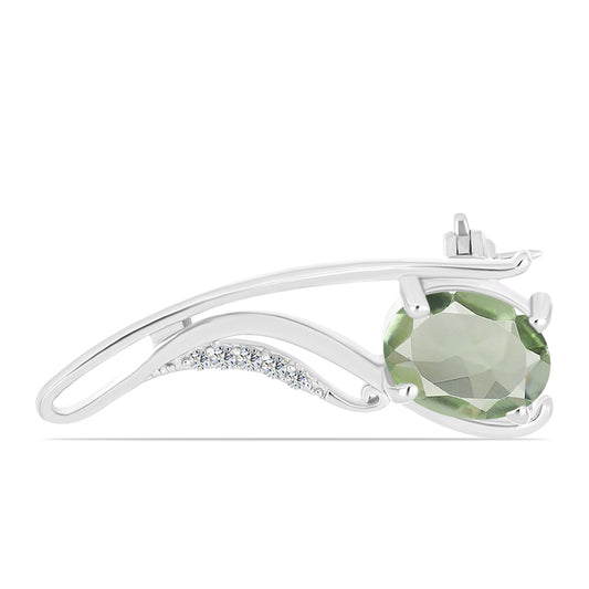 din Argint 925 ( 2.16 grame ) cu Ametist Verde și Topaz Alb 1.76 Carate