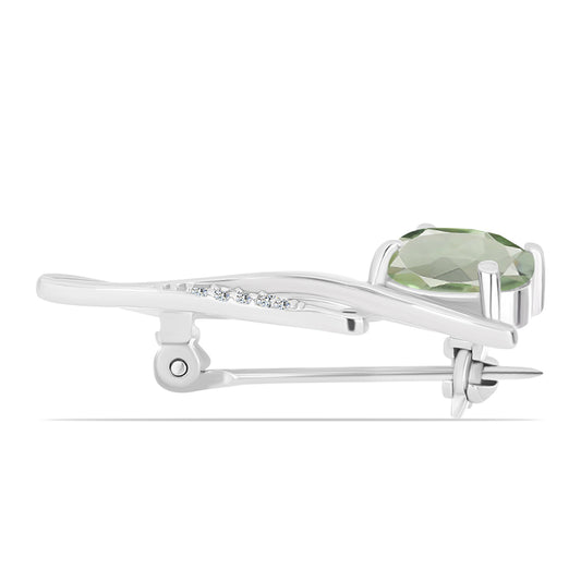 din Argint 925 ( 2.16 grame ) cu Ametist Verde și Topaz Alb 1.76 Carate