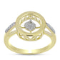 Inel din Argint 925 Placat cu Aur ( 2.83 grame ) cu Diamant Alb și Topaz Alb 0.1 Carate
