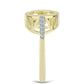 Inel din Argint 925 Placat cu Aur ( 2.83 grame ) cu Diamant Alb și Topaz Alb 0.1 Carate