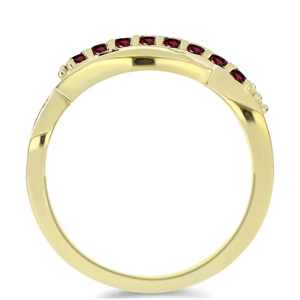 Inel din Argint 925 Placat cu Aur ( 2.71 grame ) cu Granat Rodolit 0.4 Carate 2 