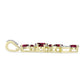 Cruce Pandantiv din Argint 925 Placat cu Aur ( 2.67 grame ) cu Granat Rodolit și Topaz Alb 2.26 Carate