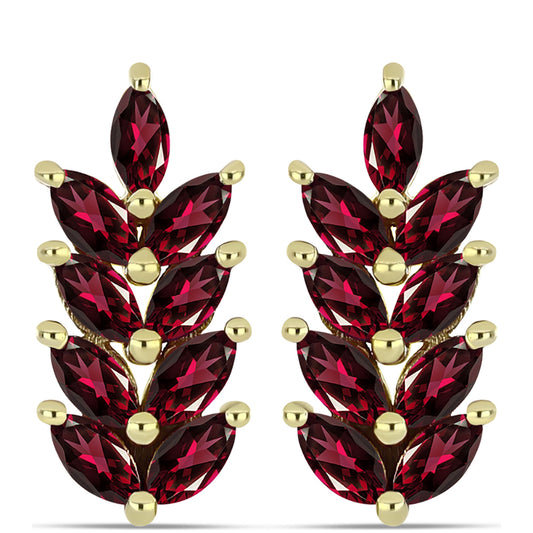 Cercei din Argint 925 Placat cu Aur ( 3.38 grame ) cu Granat Rodolit 1.94 Carate