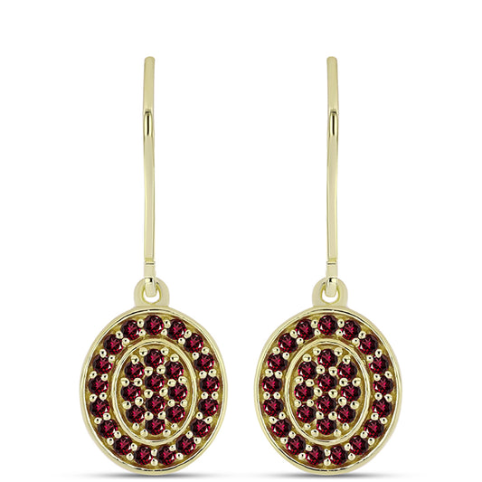 Cercei din Argint 925 Placat cu Aur ( 3.17 grame ) cu Granat Rodolit 0.77 Carate