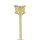 Inel din Argint 925 Placat cu Aur ( 3.18 grame ) cu Diamant Alb și Topaz Alb 0.17 Carate