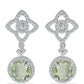 Cercei din Argint 925 ( 4.88 grame ) cu Ametist Verde și Topaz Alb 4.77 Carate
