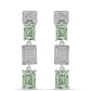 Cercei din Argint 925 ( 5.77 grame ) cu Ametist Verde și Topaz Alb 5.25 Carate