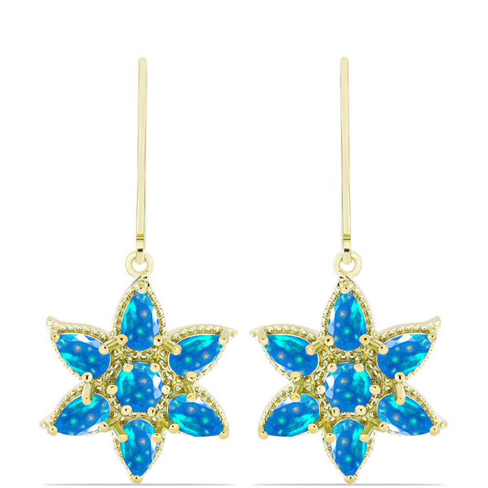 Cercei din Argint 925 Placat cu Aur ( 3.97 grame ) cu Opal Etiopian ”Paradis” 1.95 Carate