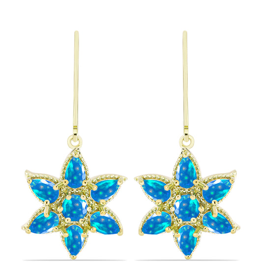Cercei din Argint 925 Placat cu Aur ( 3.97 grame ) cu Opal Etiopian ”Paradis” 1.95 Carate